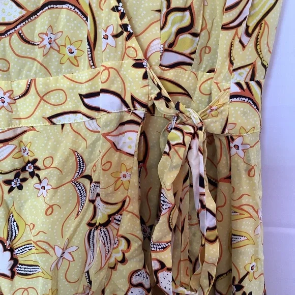 The‎ Kooples Yellow Tiered Wrap Sundress Sz MED - Picture 6 of 14